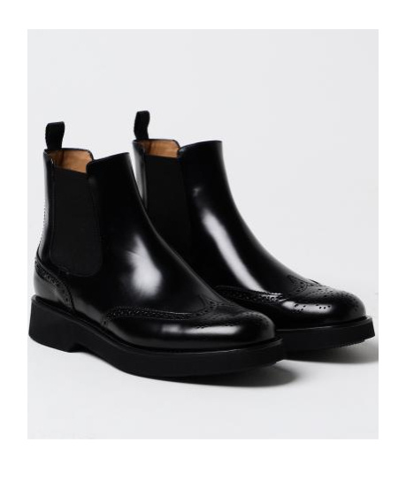 Church's Brogue Detailed Ankle Boots In Black