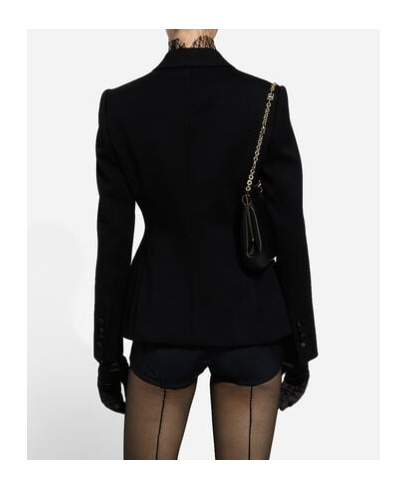 Dolce & Gabbana Tuxedo Blazer With Peak Lapel And Structured Shoulders In Black