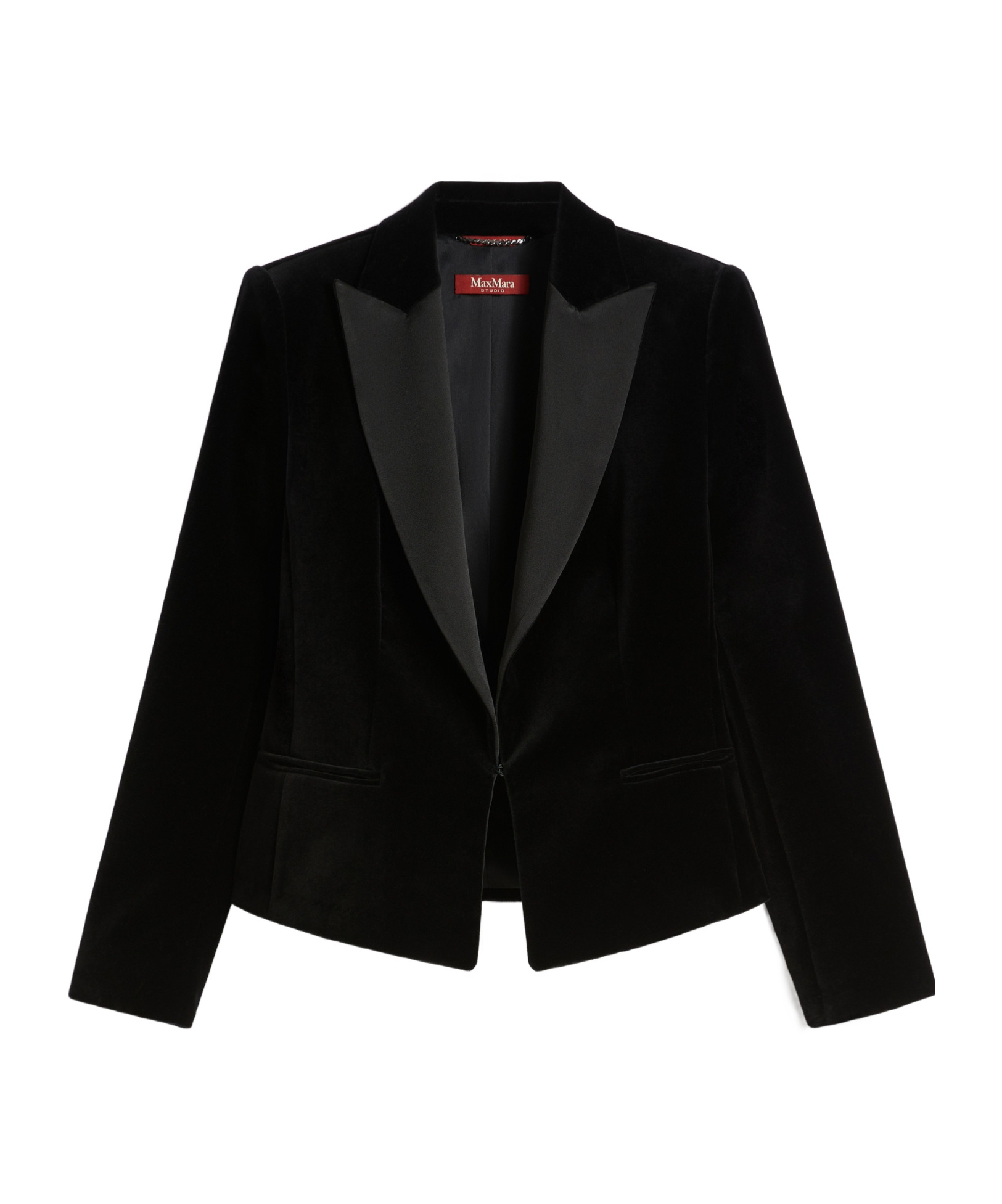 Max Mara Chaqueta Esmoquin De Terciopelo In Black