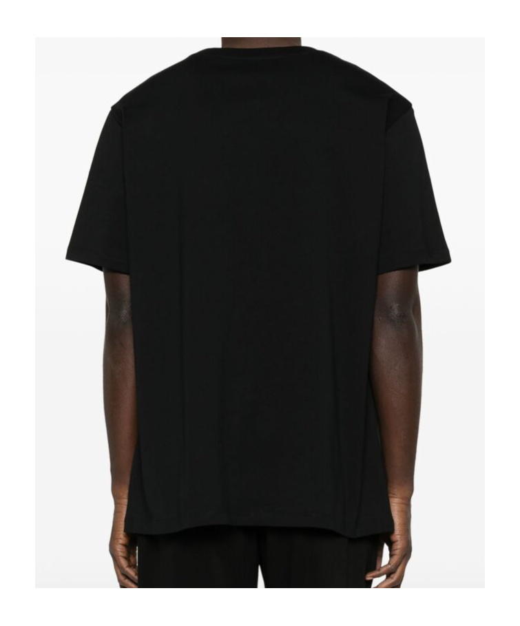 Balmain Flocked-logo T-shirt In Black