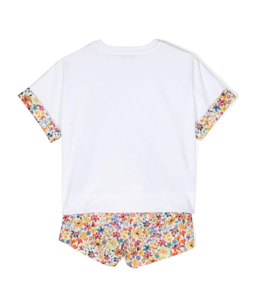 Il Gufo Cotton Jersey T-shirt & Liberty Shorts In White