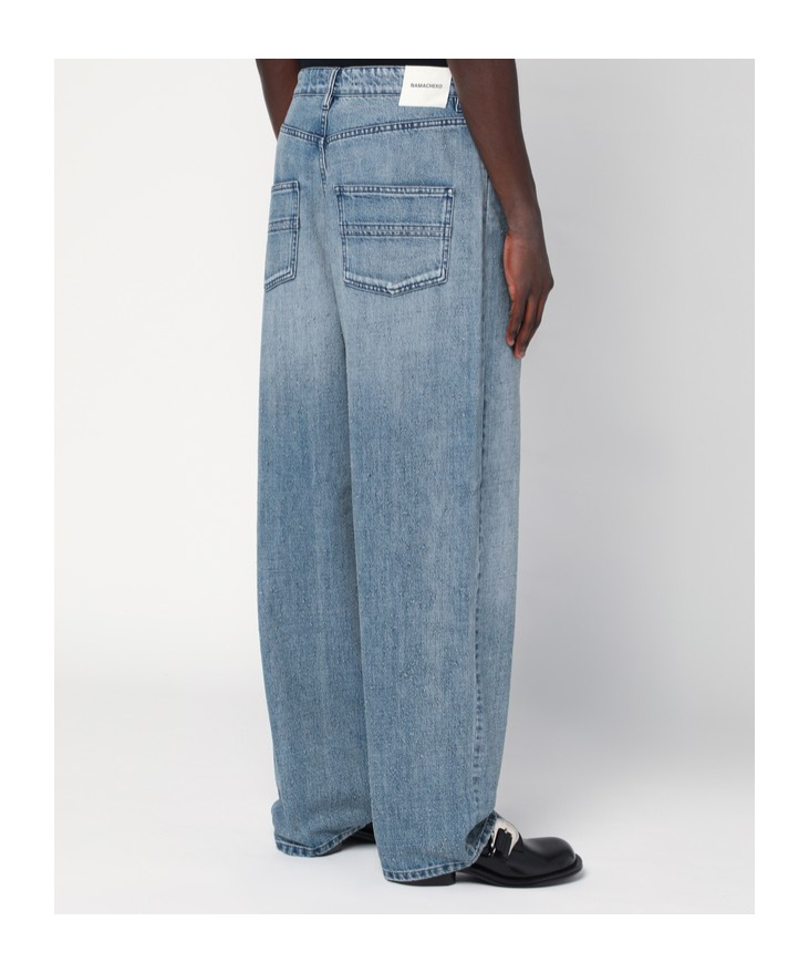 Namacheko Wide Jeans In Light-washed Denim In Blue