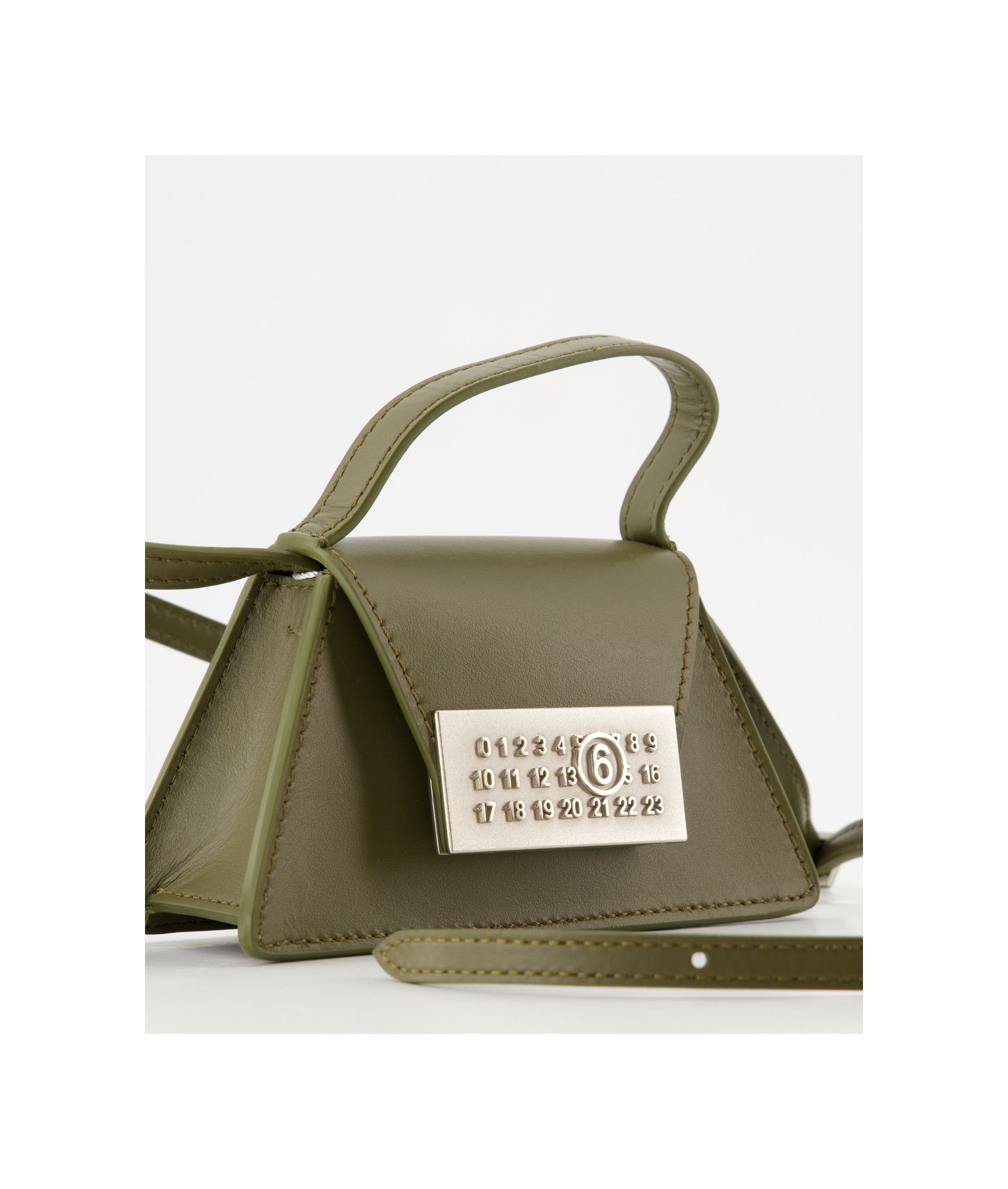 Mm6 Maison Margiela Numeric Leather Mini Bag In Green