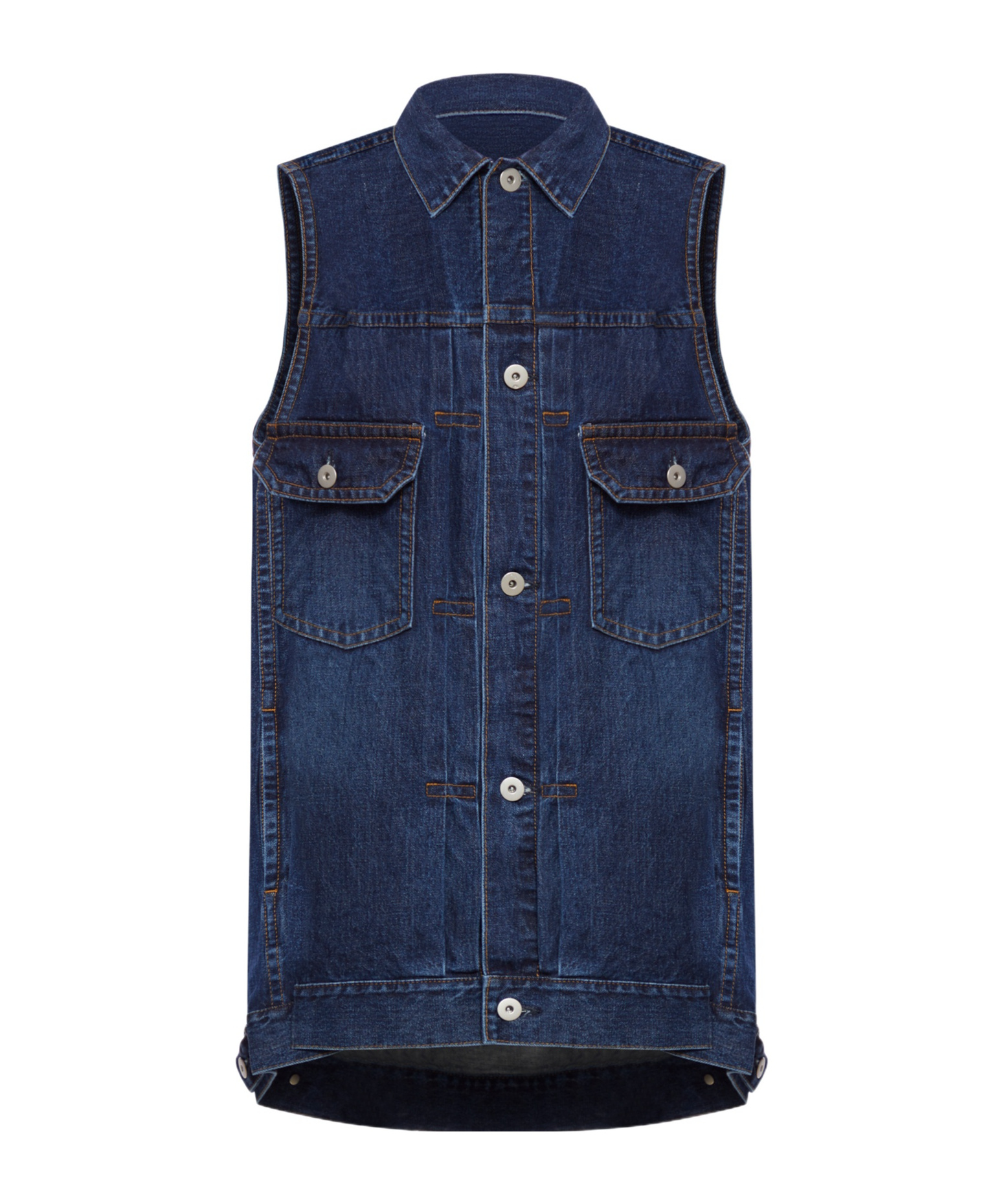 Sacai Oversized Denim Vest For In Blue