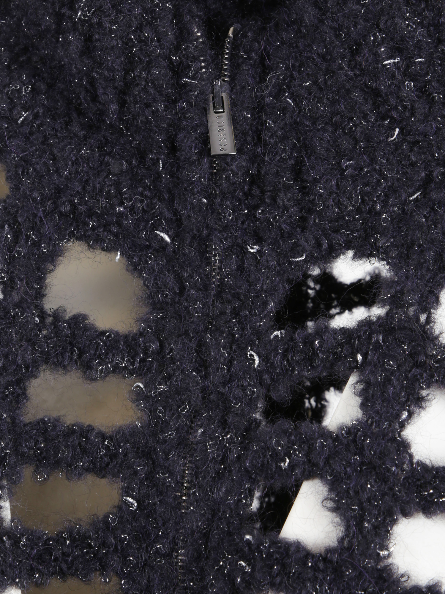 Peserico High-neck Knitted Cardigan In Black