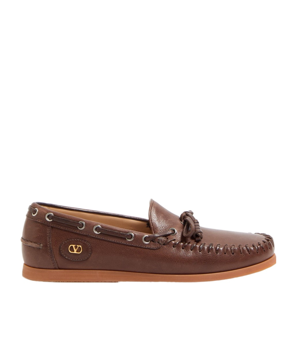 Valentino Garavani Palm Avenue Buffalo Boat Shoe In Brown
