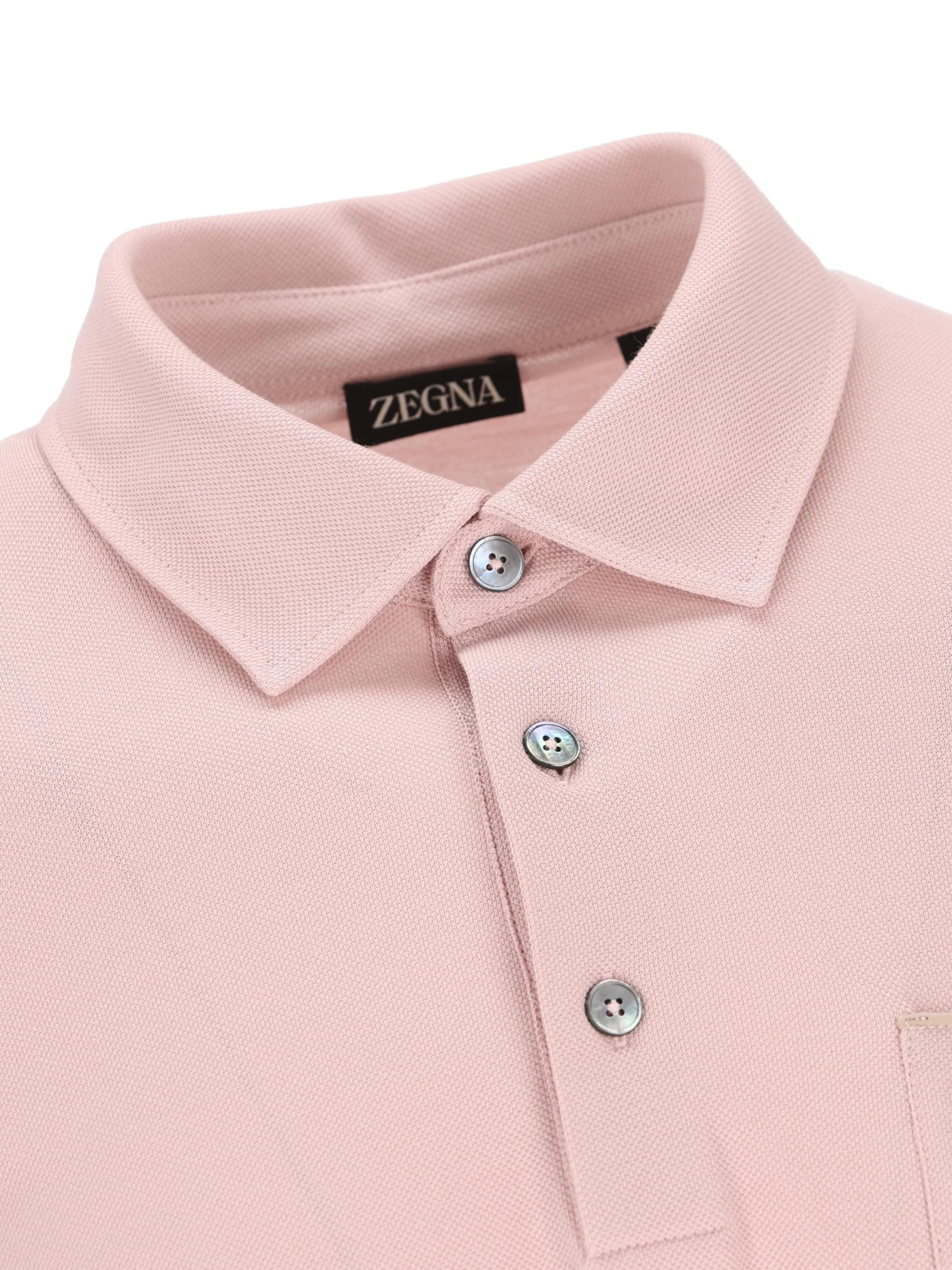 Zegna Short-sleeved Buttoned Polo Shirt In Pink