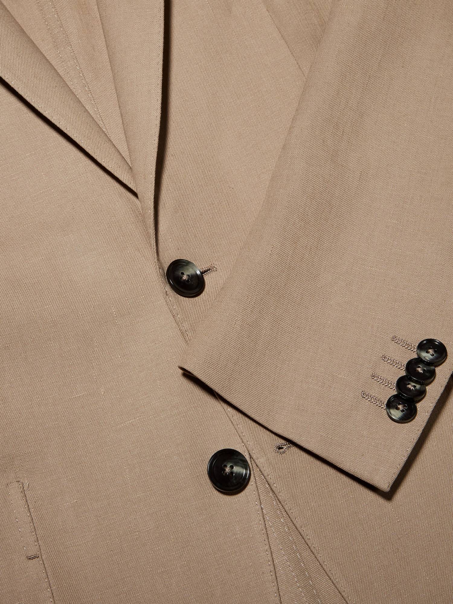 Zegna Oasi Lino Blazer In Brown