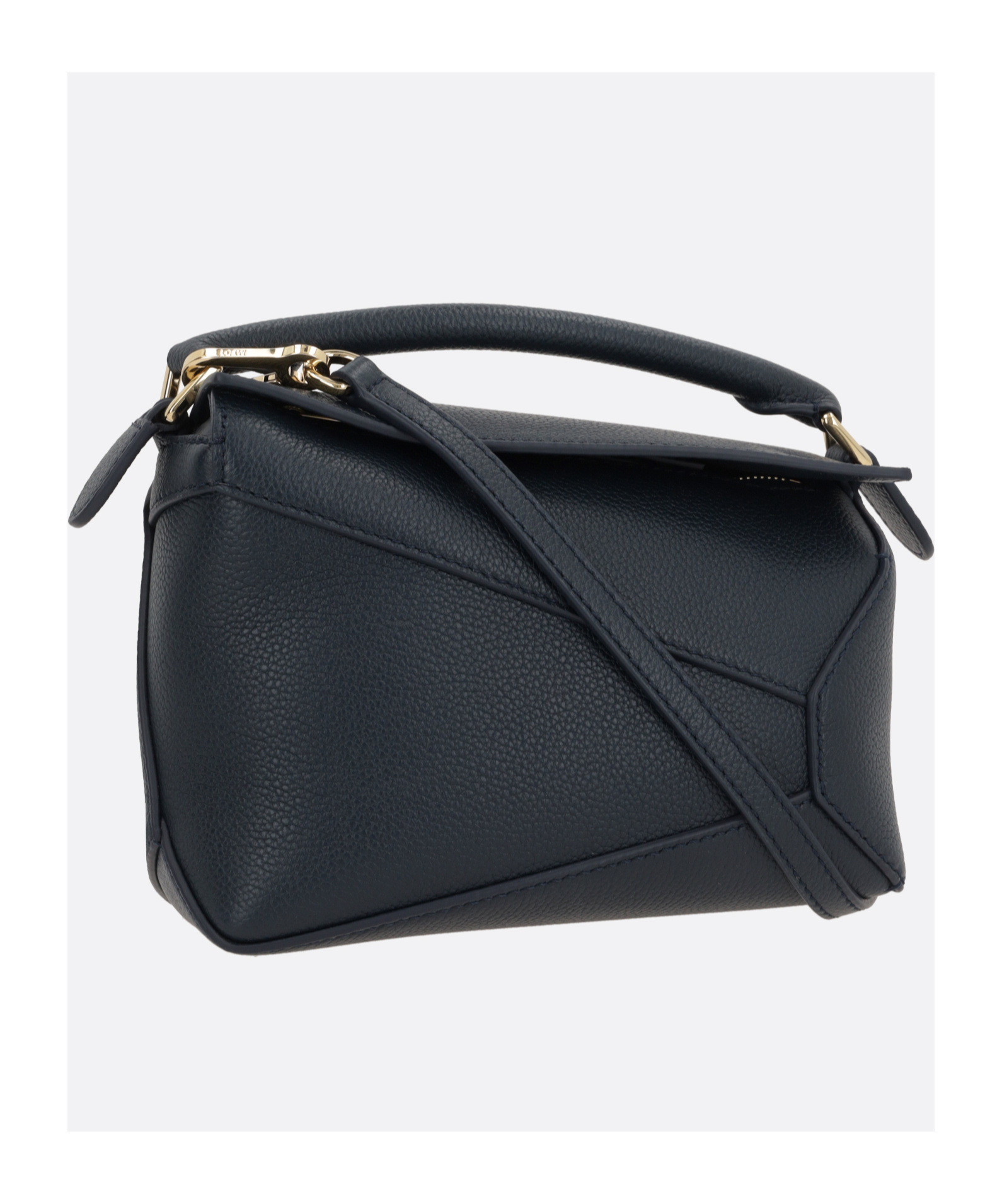 Shop Loewe Mini Puzzle Bag In Soft Grained Calfskin In Black