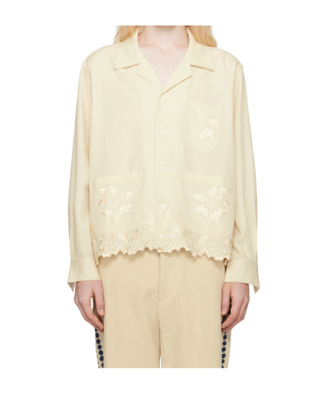 Bode Off-white Scalloped Acorn Shirt In White
