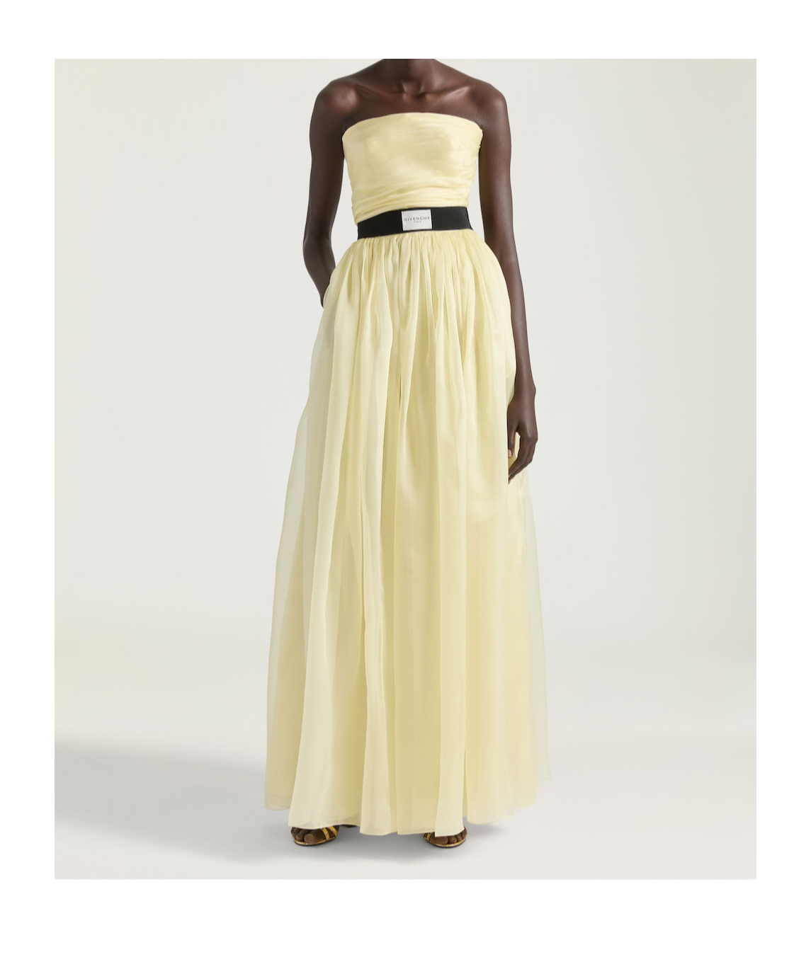 Givenchy Bustier Evening Dress In Organza In Yellow