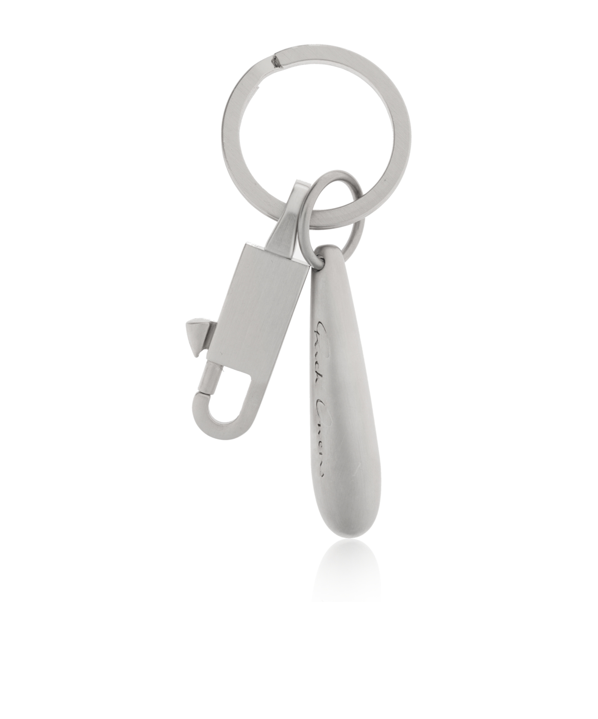 Rick Owens Round Ring Key Chain In Gray
