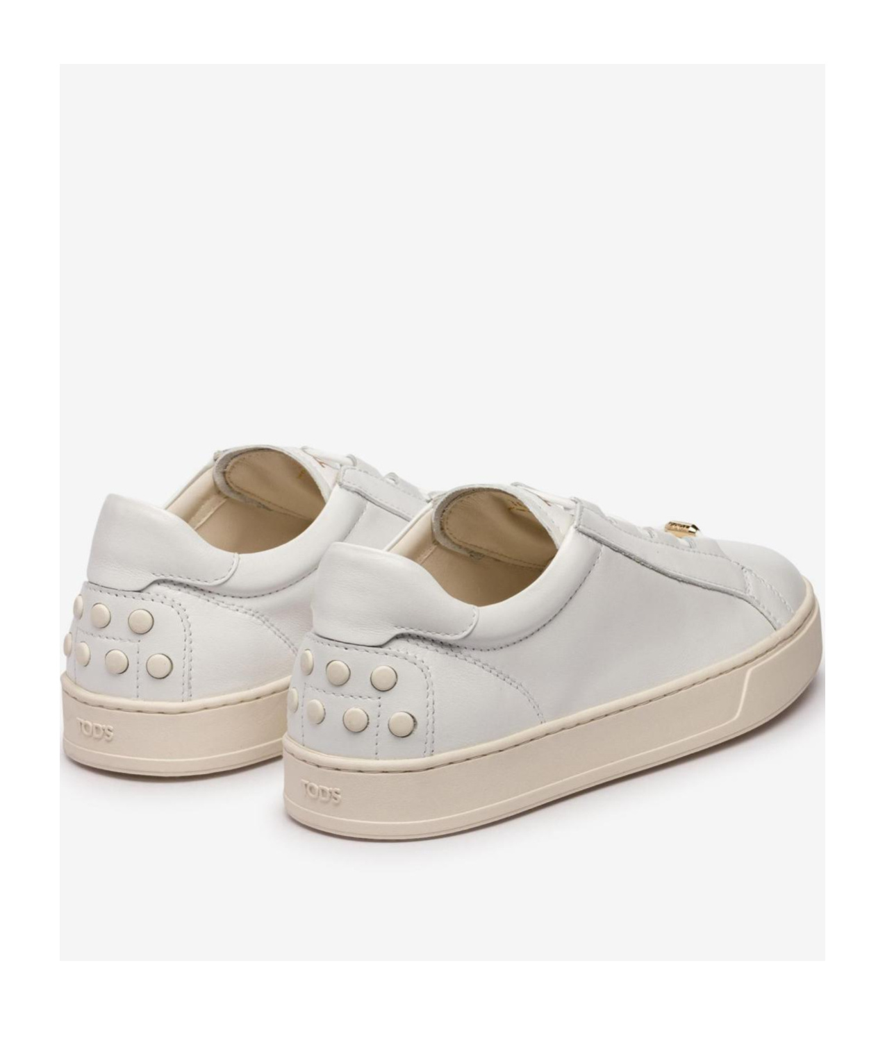 Tod's Round Toe Low Top Casual Shoes In White