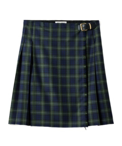 MIU MIU PLEATED TARTAN SKIRT