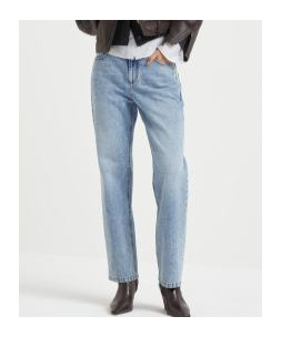 Shop Brunello Cucinelli Straight-leg Denim Jeans In Gray