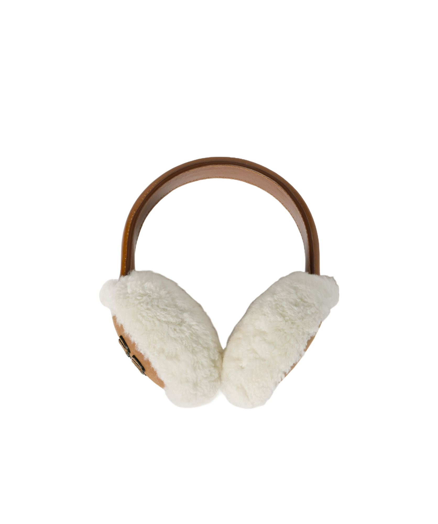 Miu Miu Shearling Earmuffs In Brown
