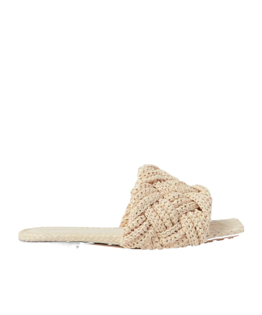 Bottega Veneta Logo Logo Flat Bottom Flip-flops In Nude