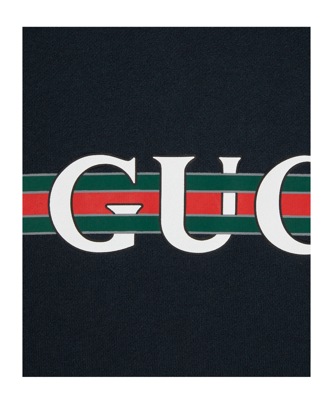 Gucci Blue Hoodie With Drawstring Hood And Logo Print On The Front In Jersey Man In Black