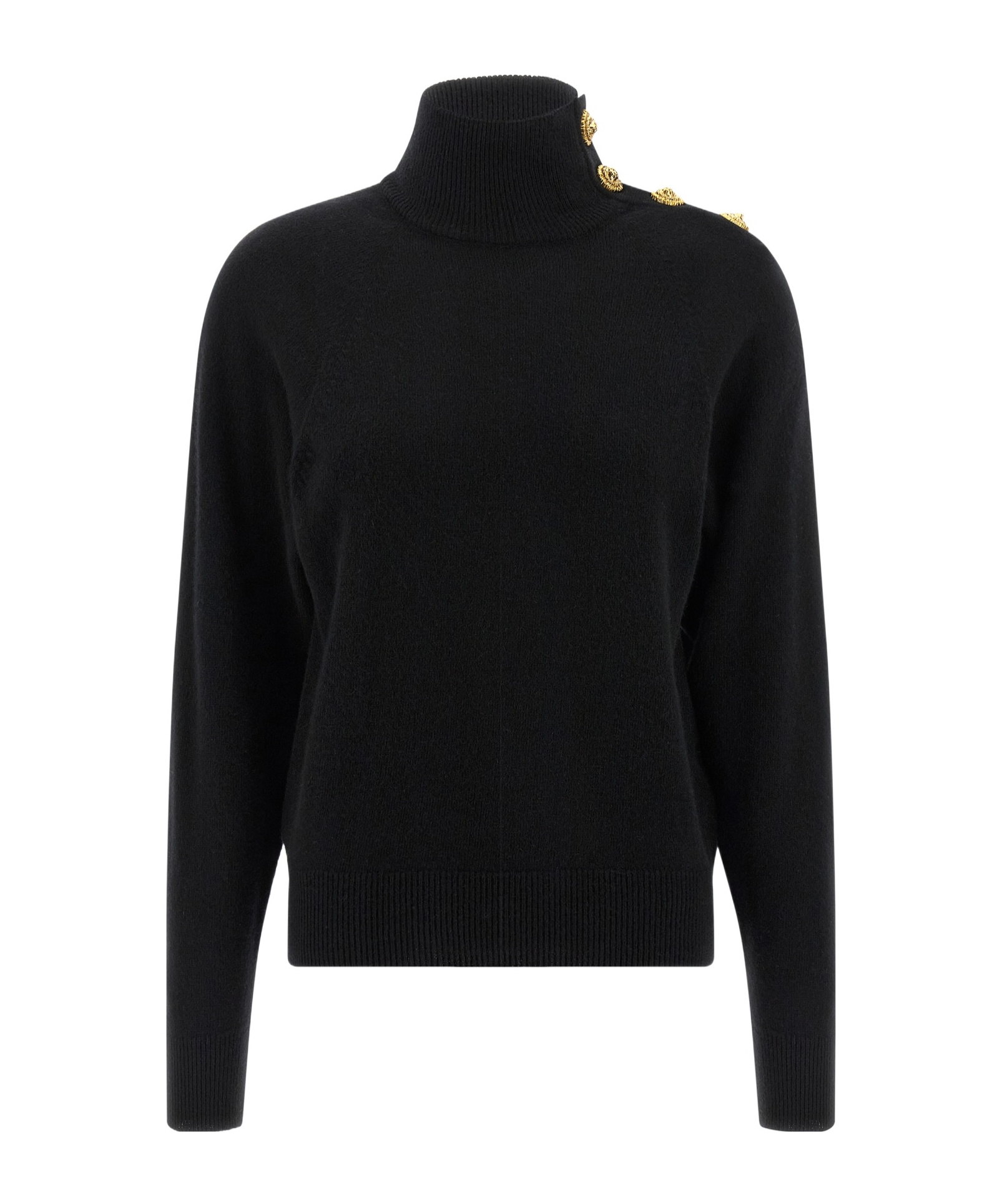 Balmain Cashmere Wool Sweater Sweaters And Cardigans Black In Black