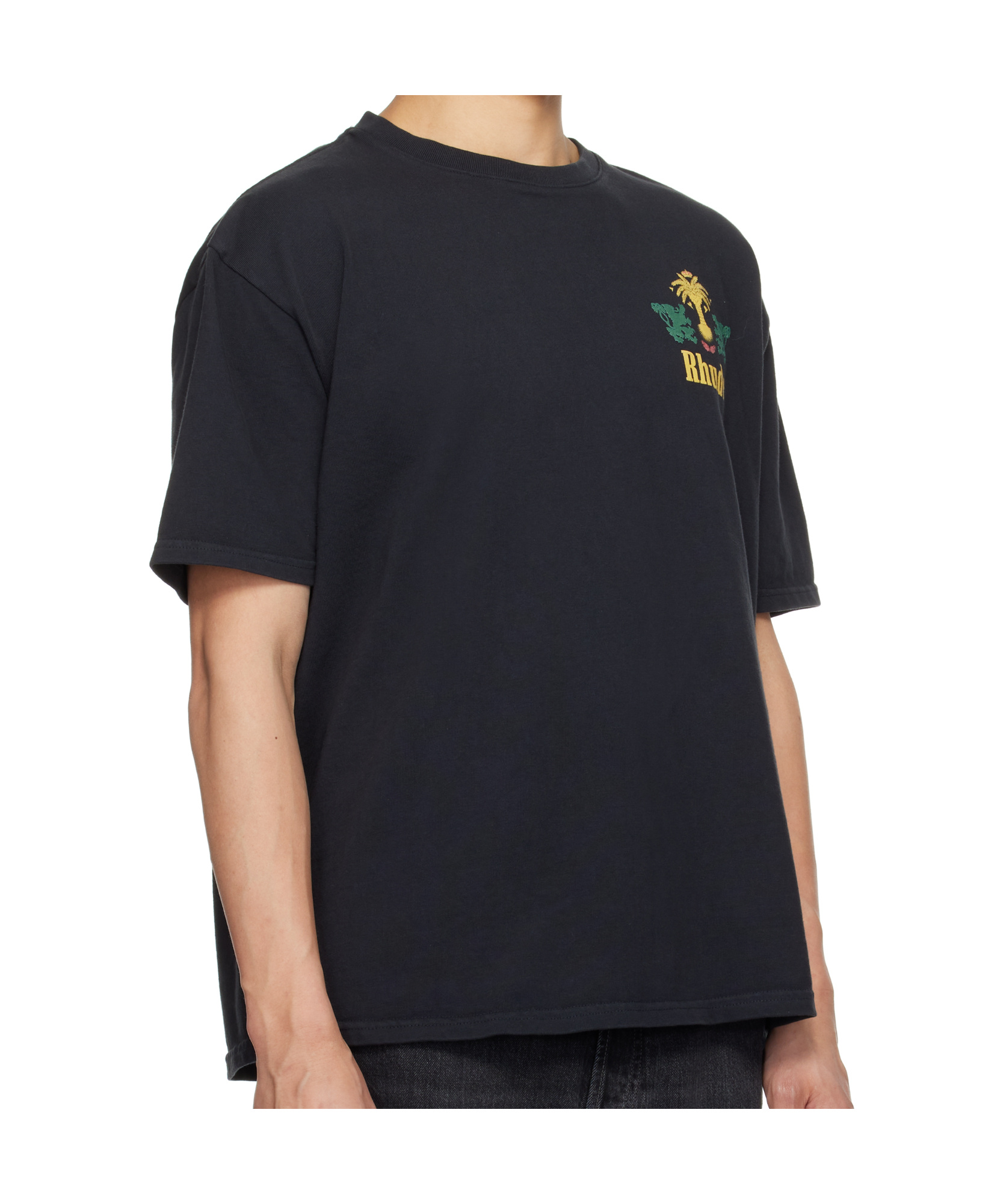 Rhude Tobacco Logo-print Cotton-jersey T-shirt In Black
