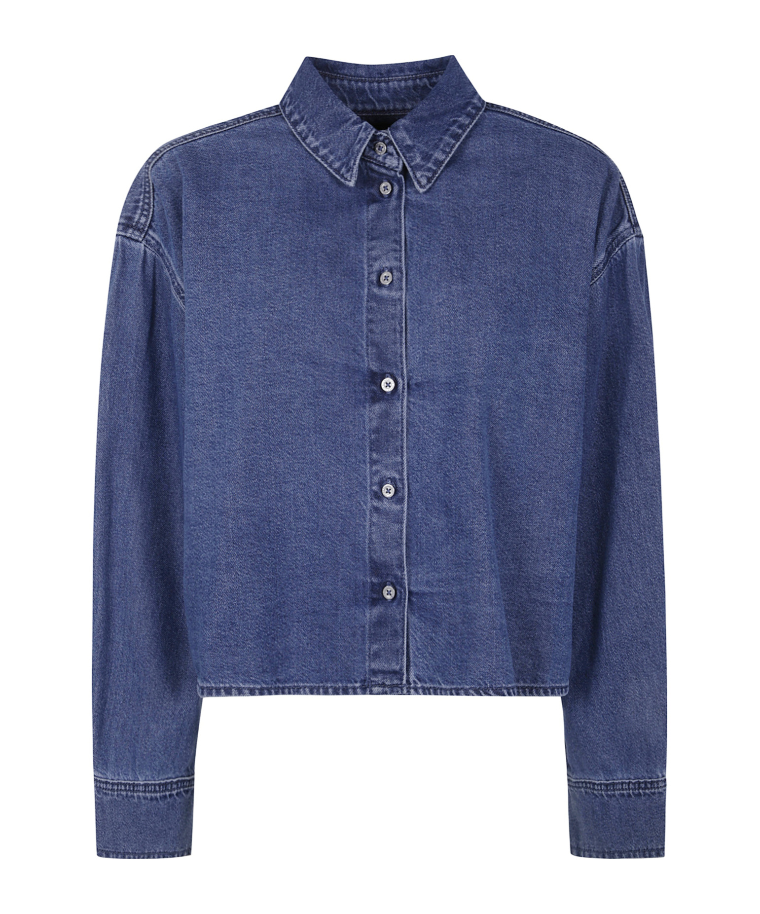7 For All Mankind Button-down Long-sleeved Shirt In Blue