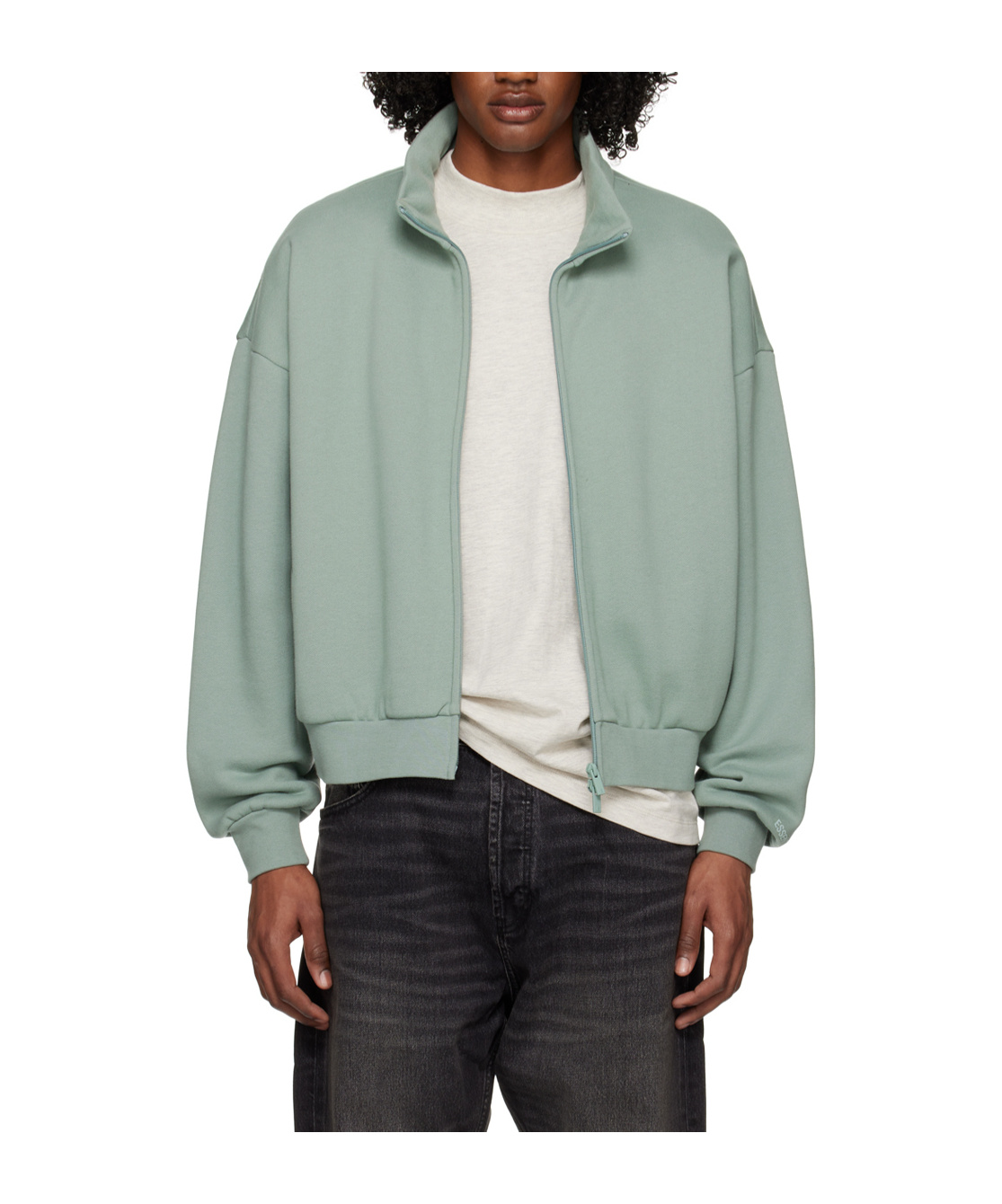 Essentials Fullzip Cotton-blend Jacket In Green