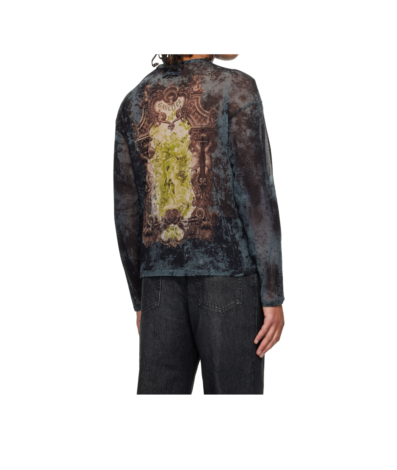 Jean Paul Gaultier Long-sleeved Top In Black