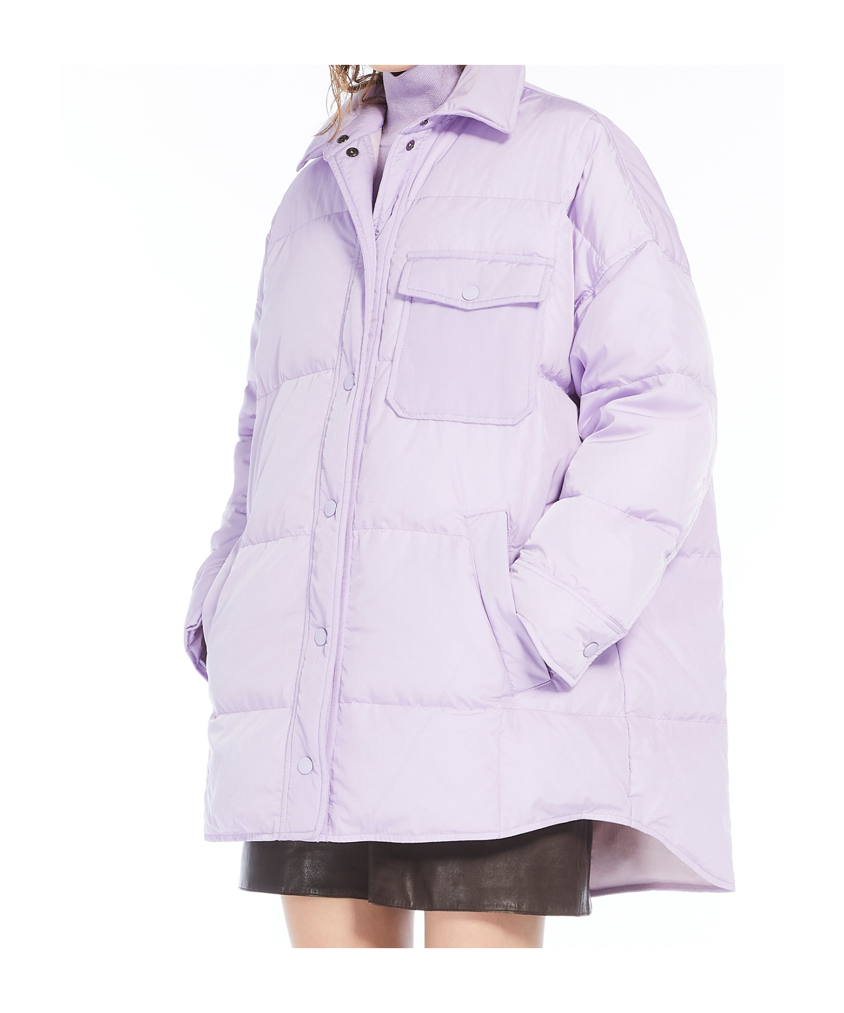 Weekend Max Mara Long-sleeved Down Jacket In Lavender