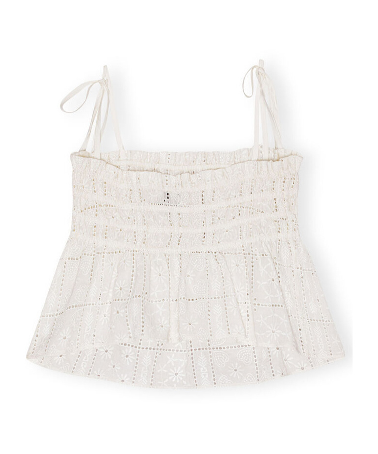 Ganni Thin Shoulder Strap Embroidered Sling In White