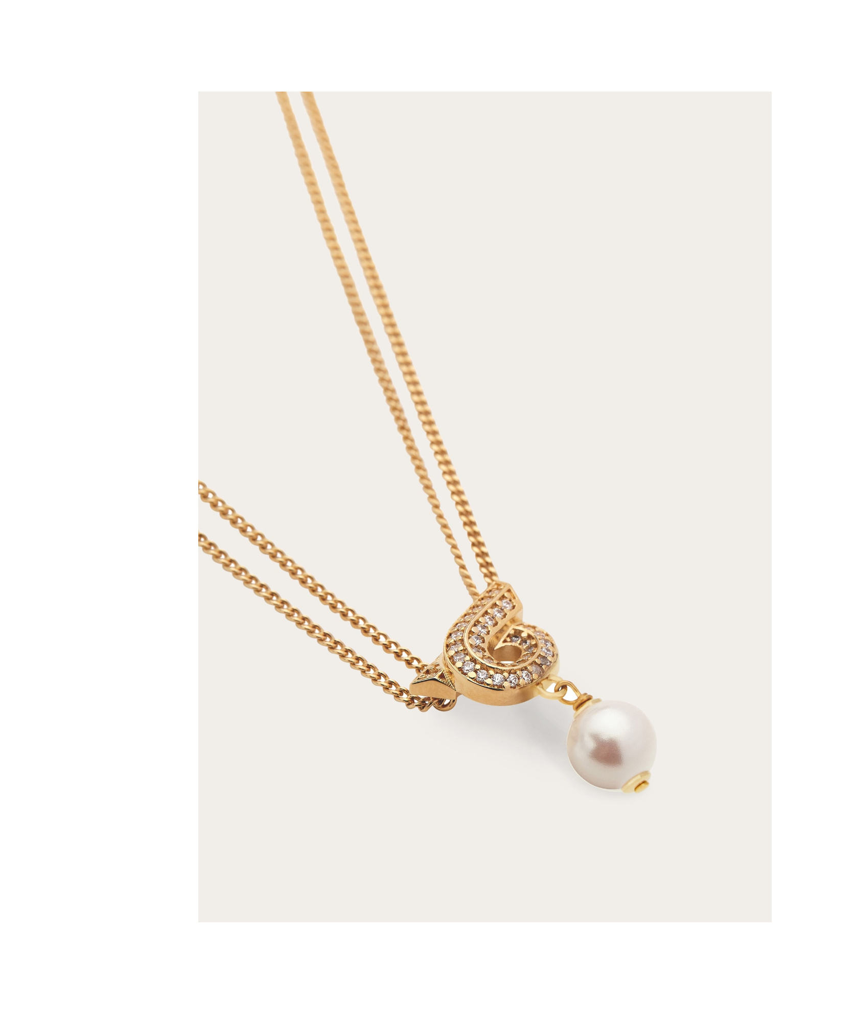 Ferragamo Salvatore  Pearl Pendant Necklace In Yellow