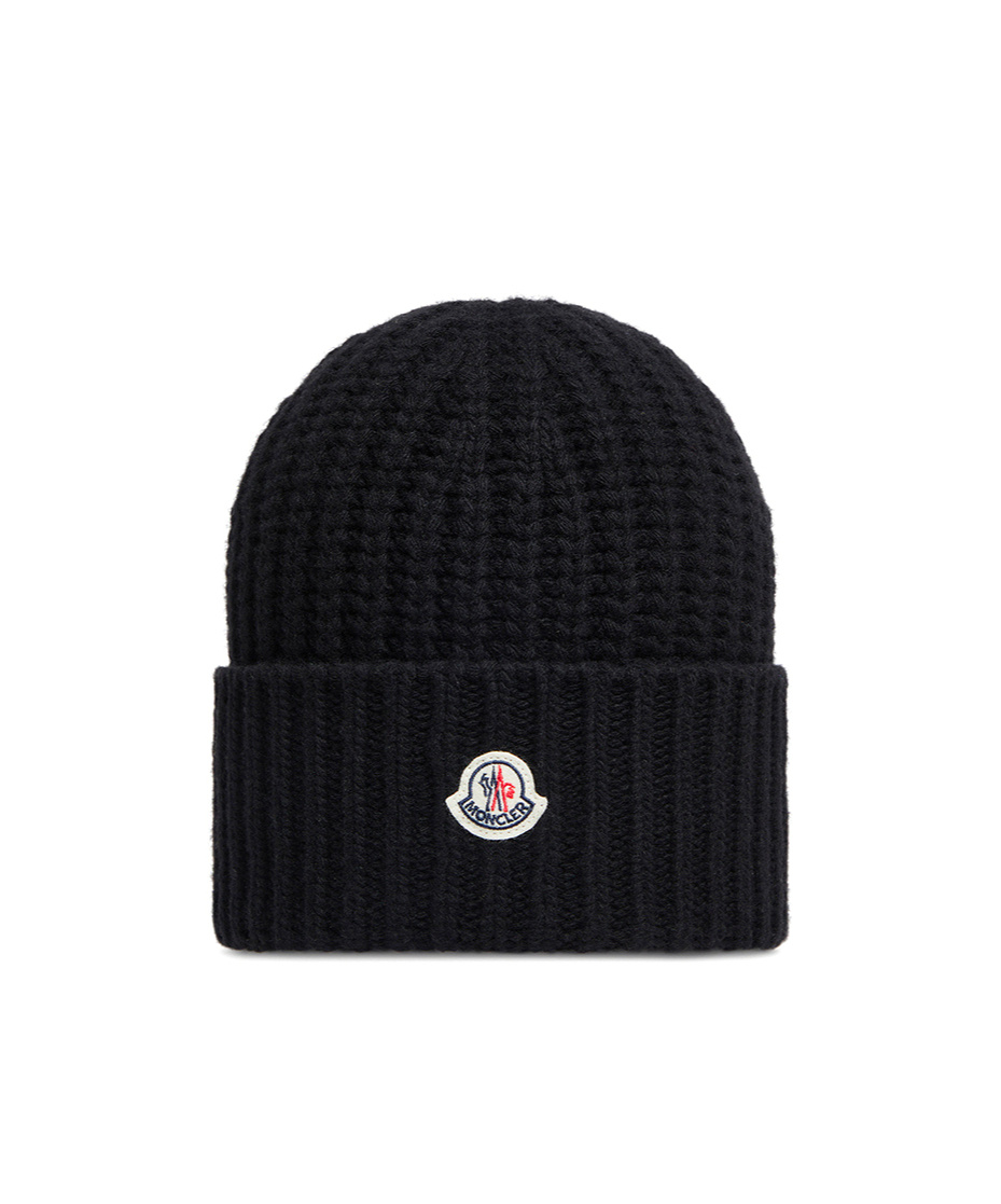 Moncler Women Beanie Wool And Cashmere Hat In Black