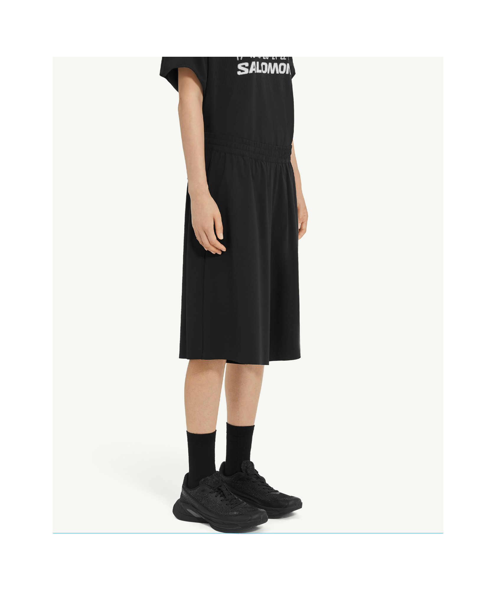 Mm6 Maison Margiela Black Salomon Edition Running Shorts In Black