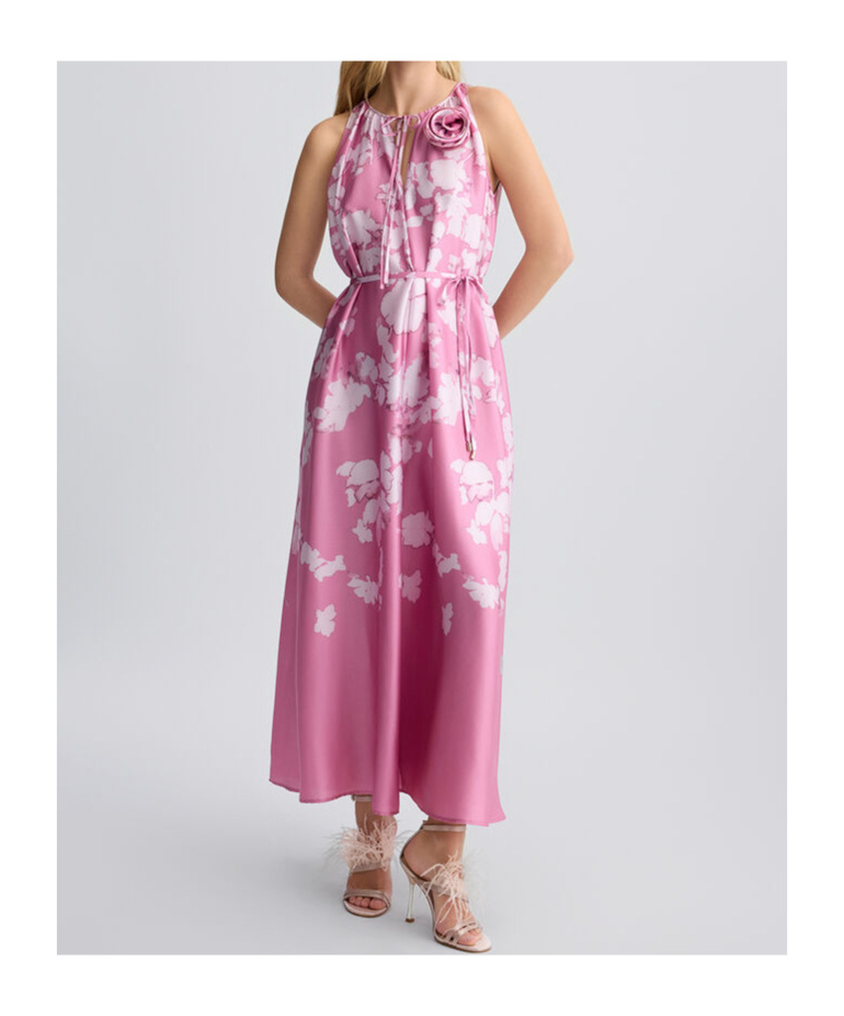 Liu •jo Printed Satin Dress In Pink