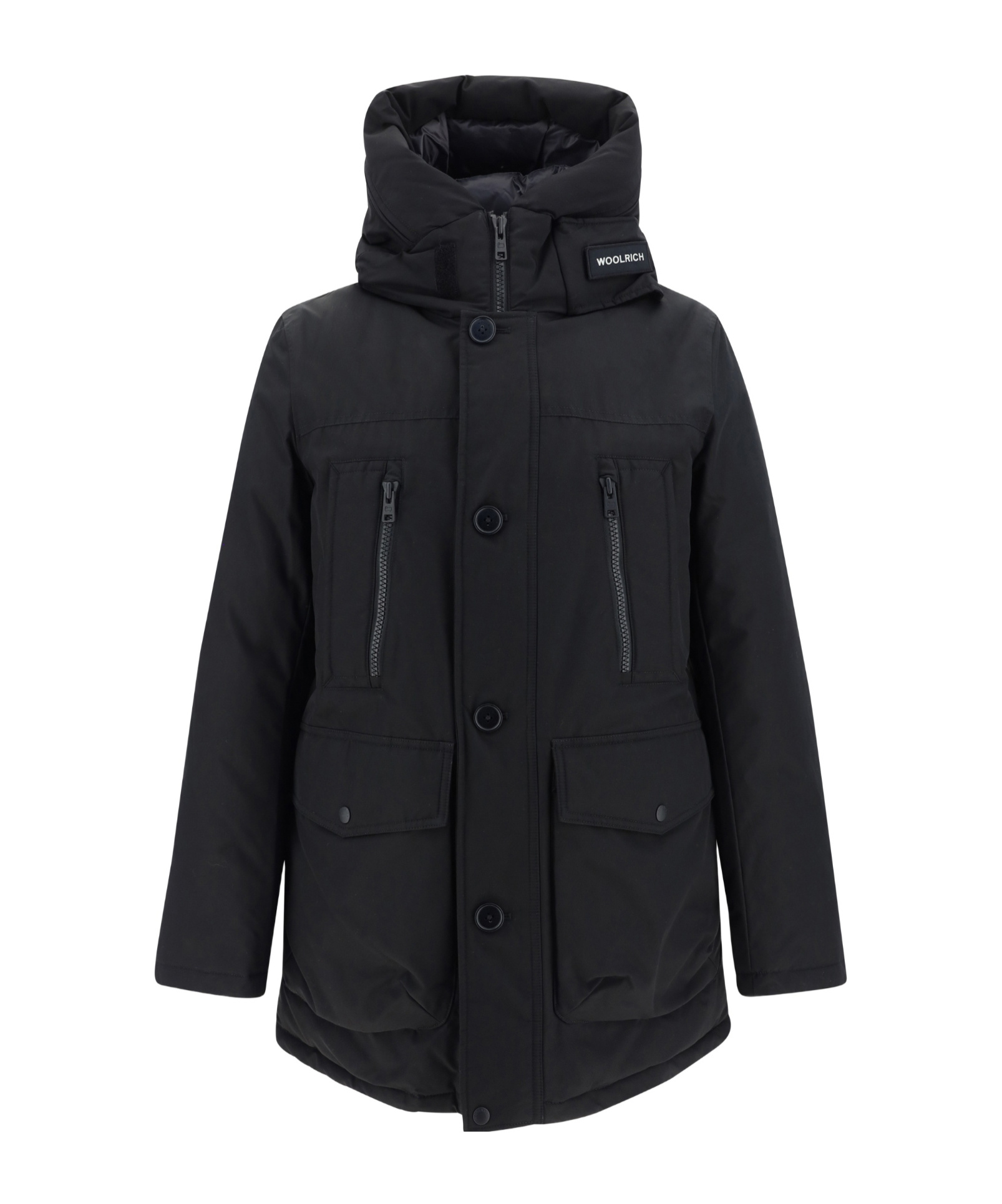 Woolrich Padded Parka With Pockets In Black