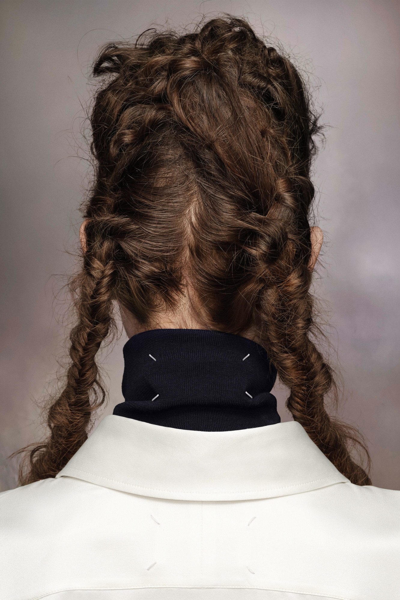 Maison Margiela Four-stitch Wool Neck Warmer In Black