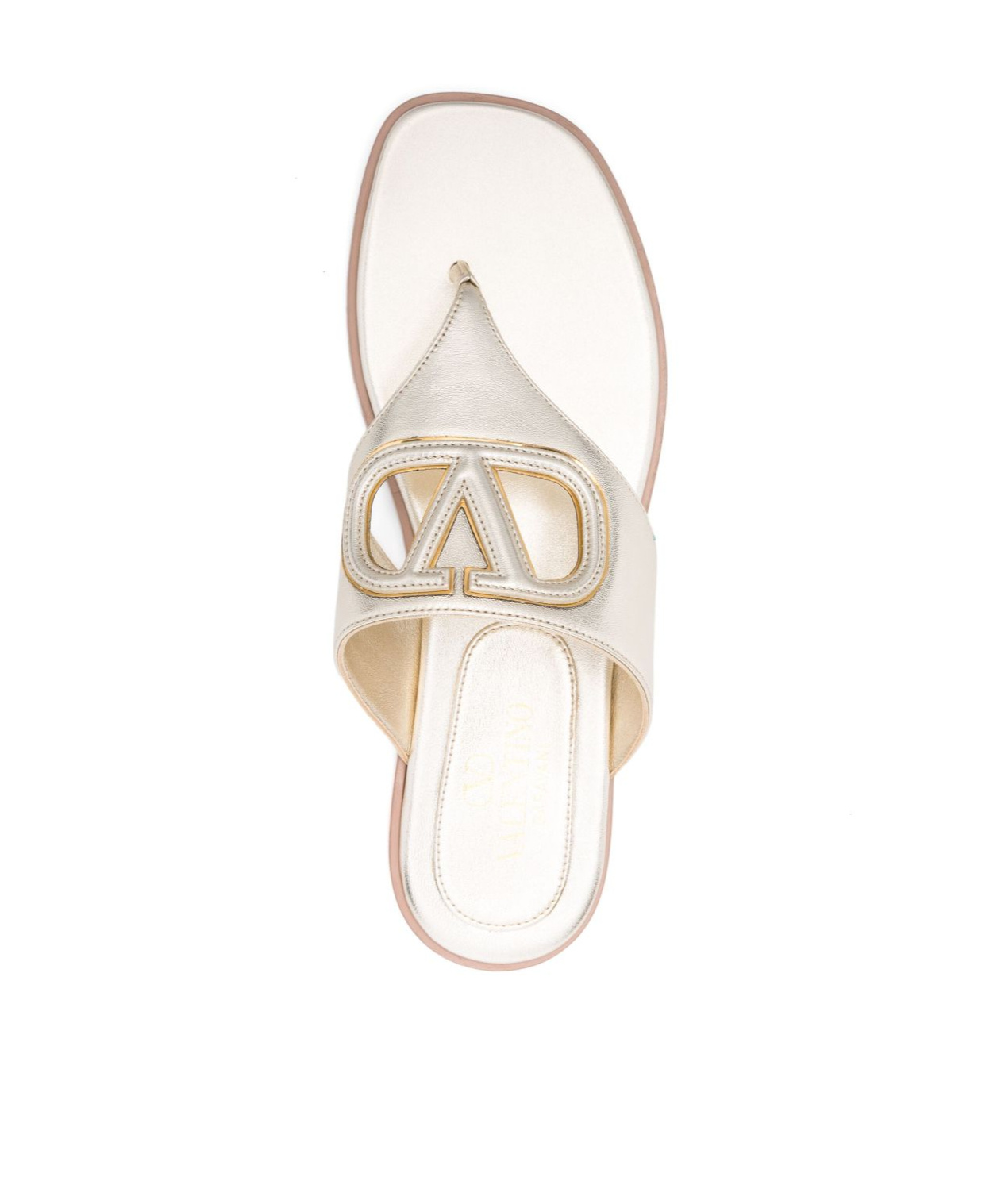 Valentino Women's Vlogo Cut-out Leather Sandals In White