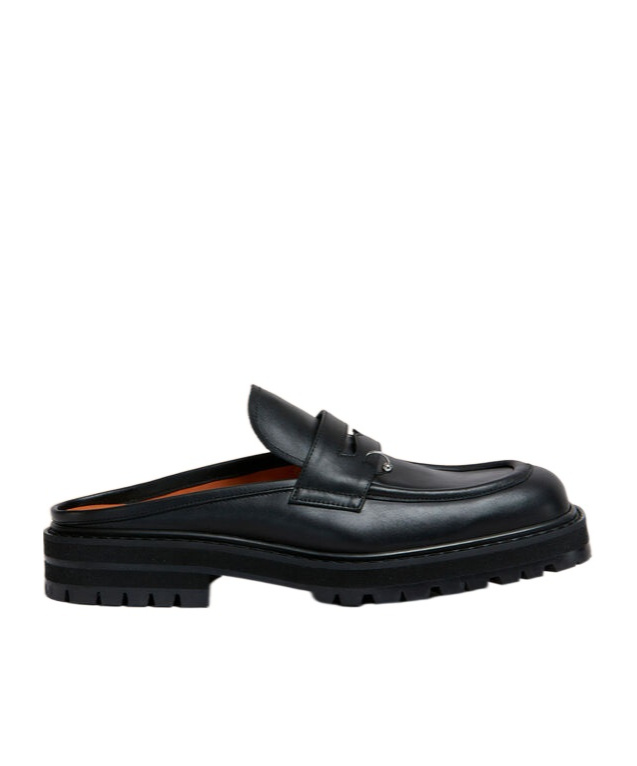 Marni Black Leather Piercing 2.0 Chunky Sabot Loafer In Black