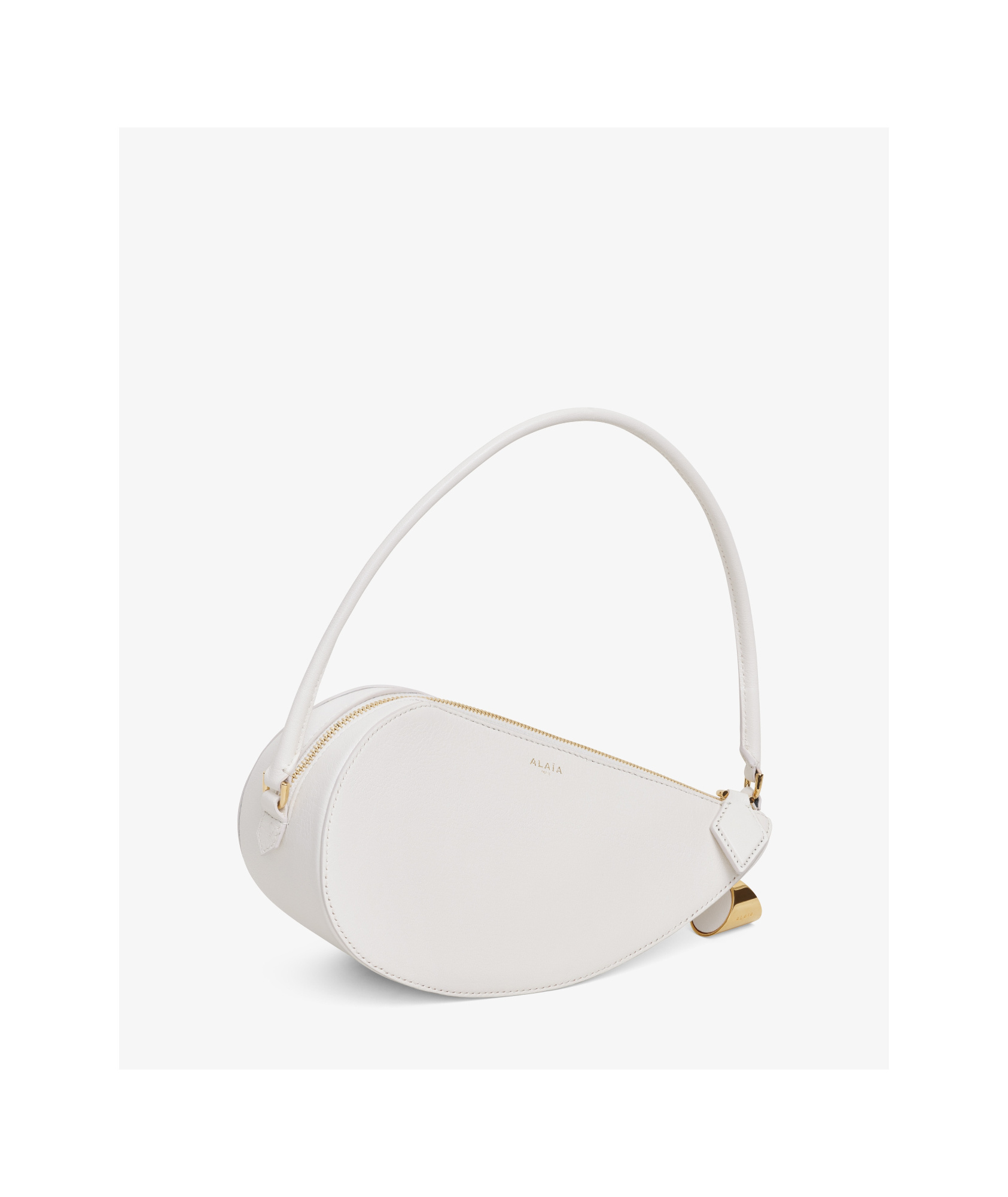 Shop Alaïa Le Demi-ceiur Half-heart Shoulder Bag In White