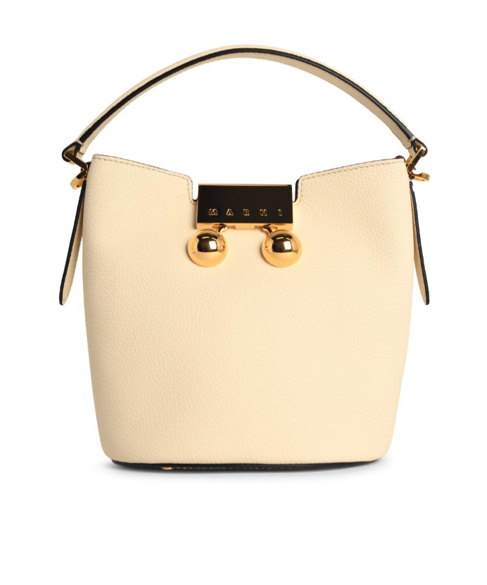 Marni Medium Trunkaroo Leather Shoulder Bag In Brown