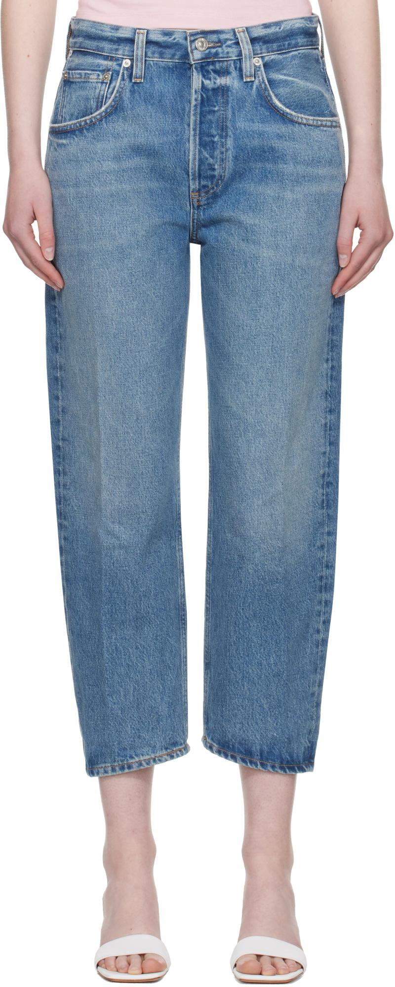 Citizen Of Humanity Delfina Jeans Five-pocket Design Belt Loops In Blue