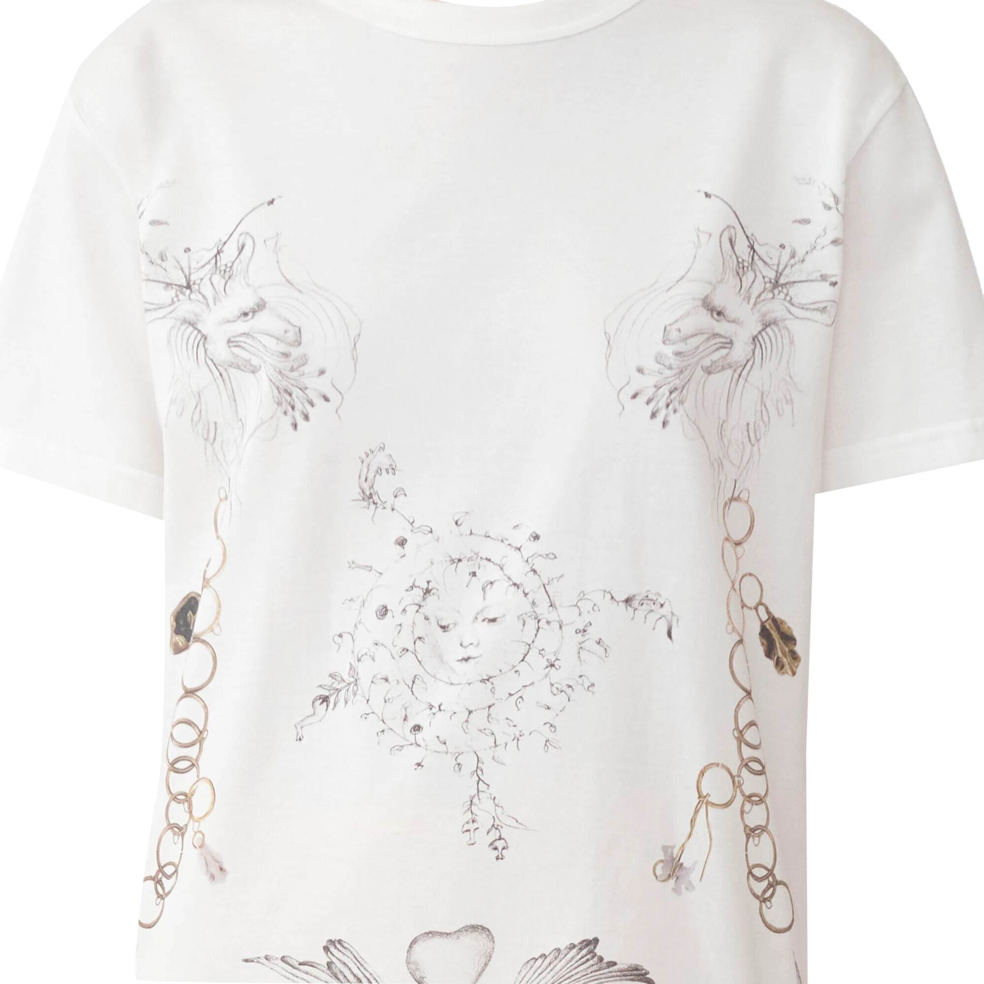 Fabiana Filippi Cotton Jersey Printed T-shirt In White