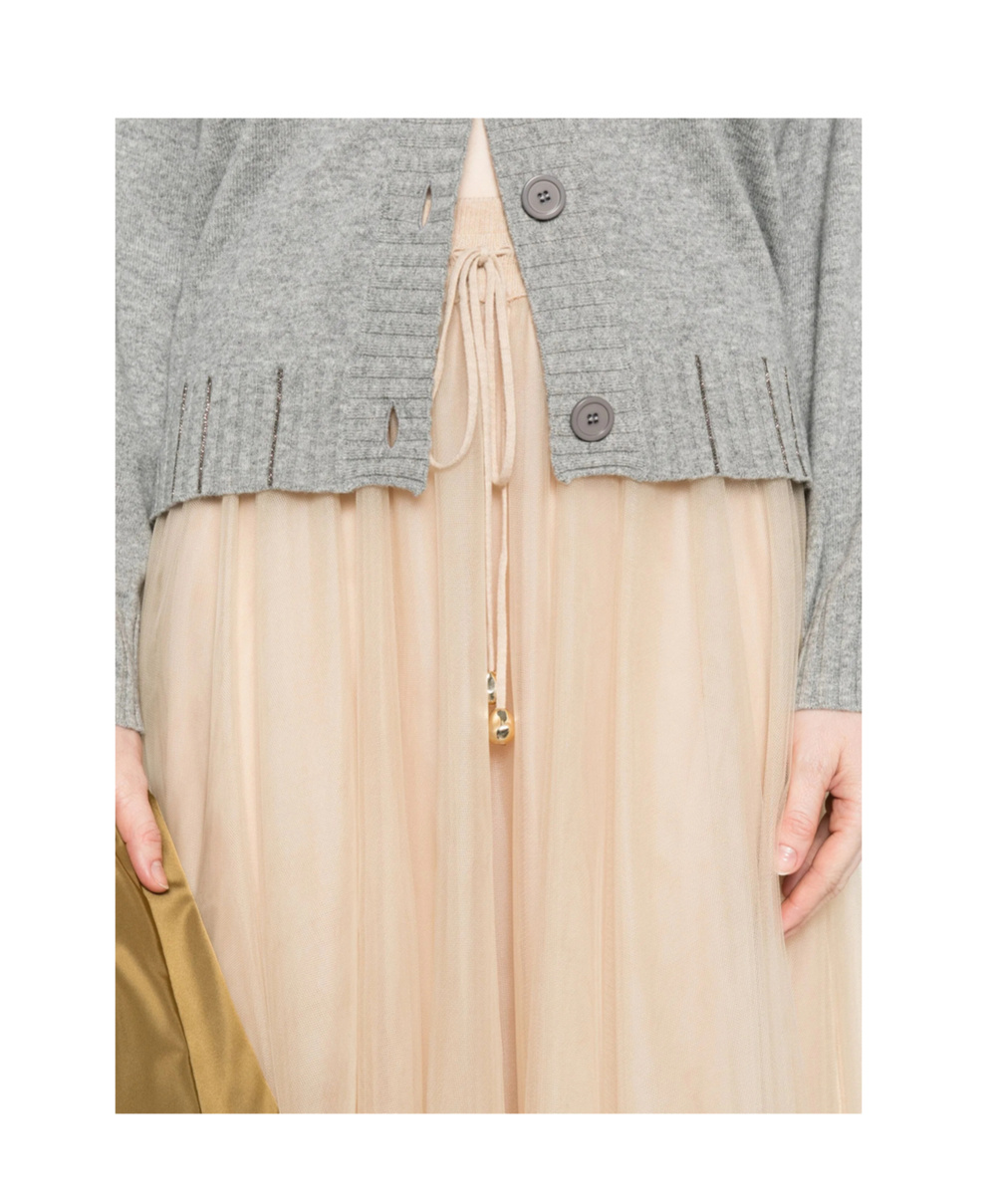 Fabiana Filippi Pleated Drawstring Skirt In Neutral