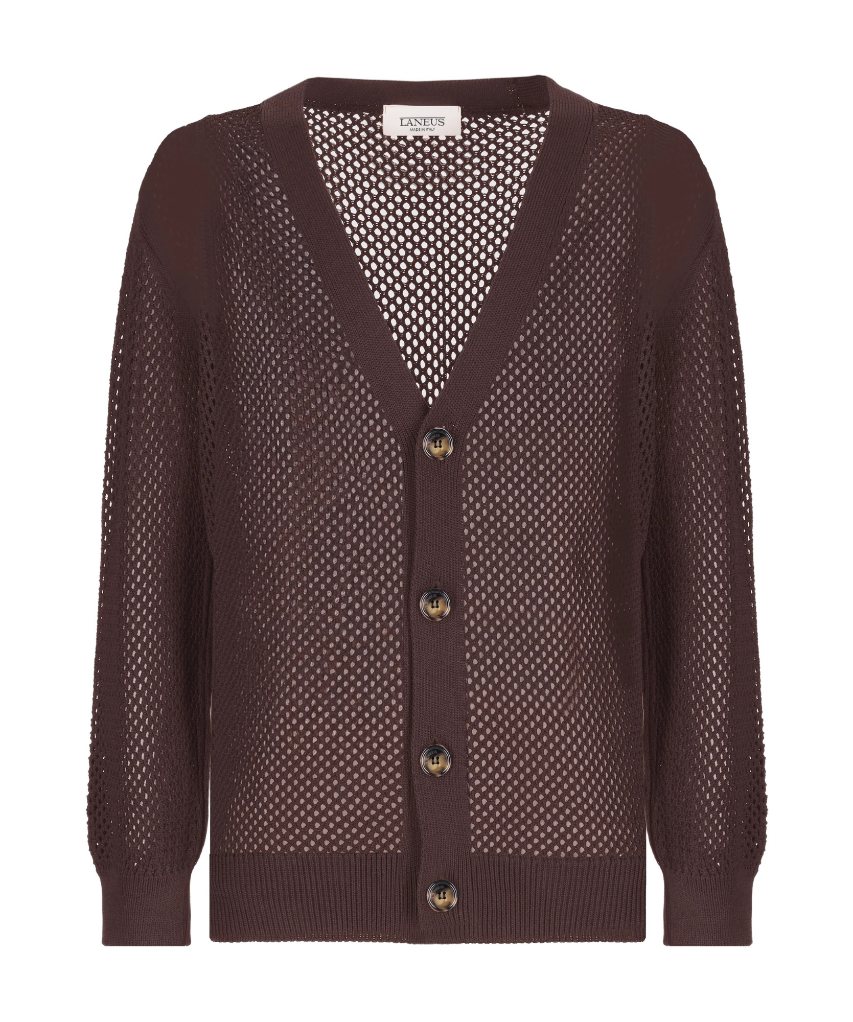 Shop Laneus Knitted Cardigan In Black