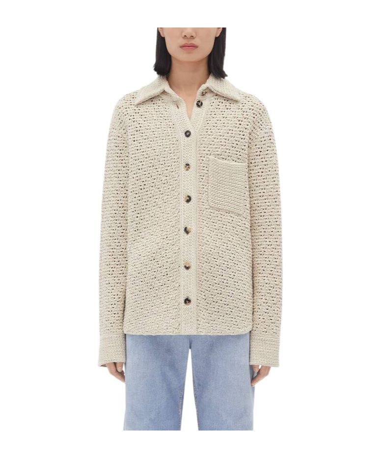Bottega Veneta Cotton Crochet Shirt In White