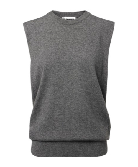 Jil Sander Cashmere Sweater Vest In Gray