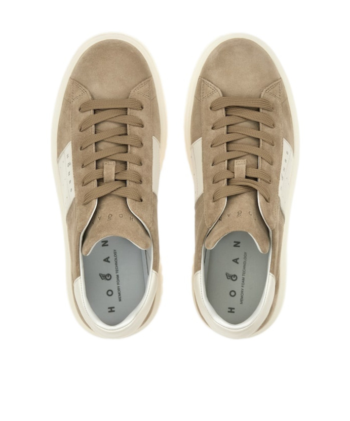 Hogan H-stripes Lace-up Sneakers In White