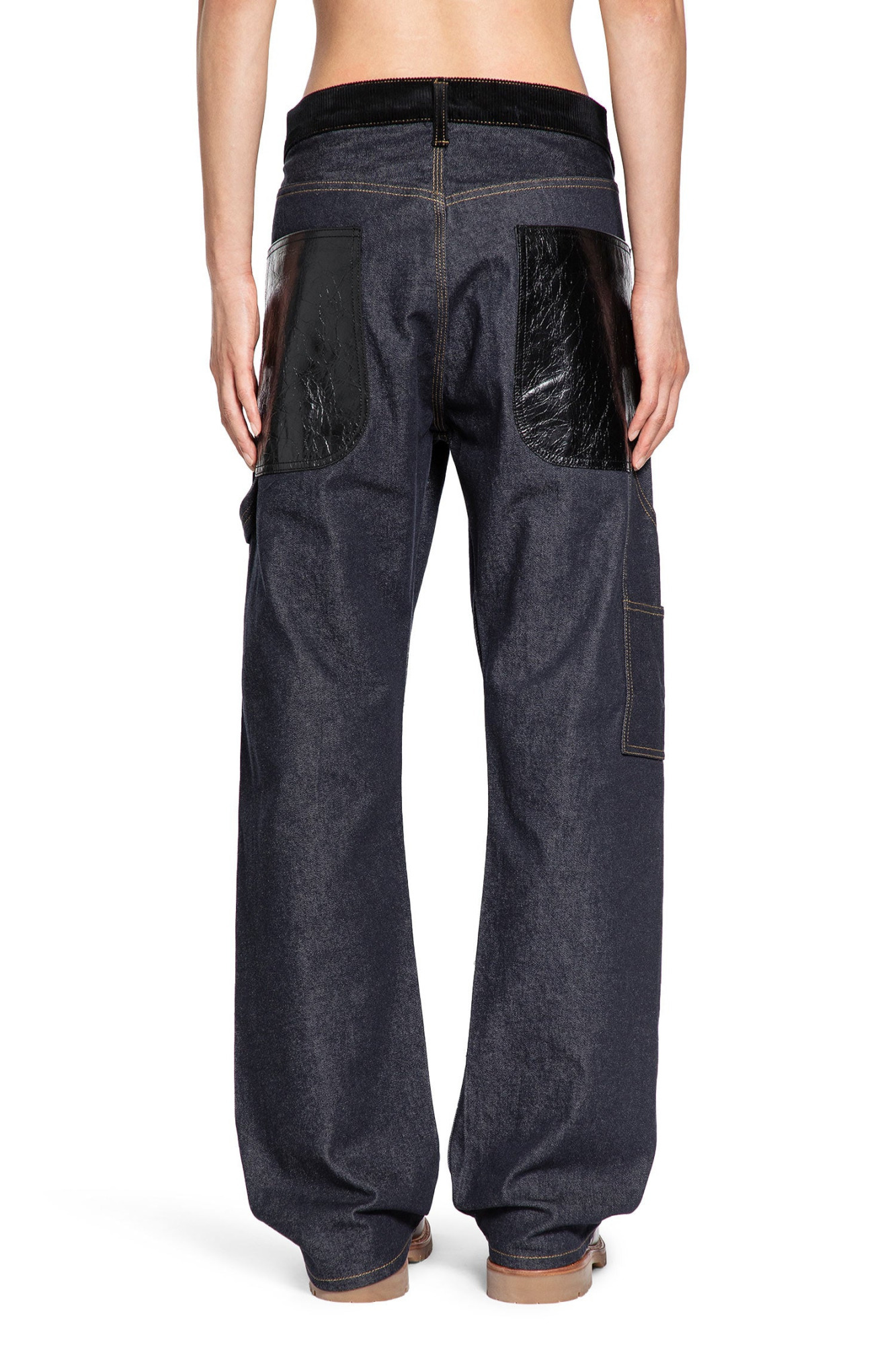 Junya Watanabe Belt Loop Denim Trousers In Blue