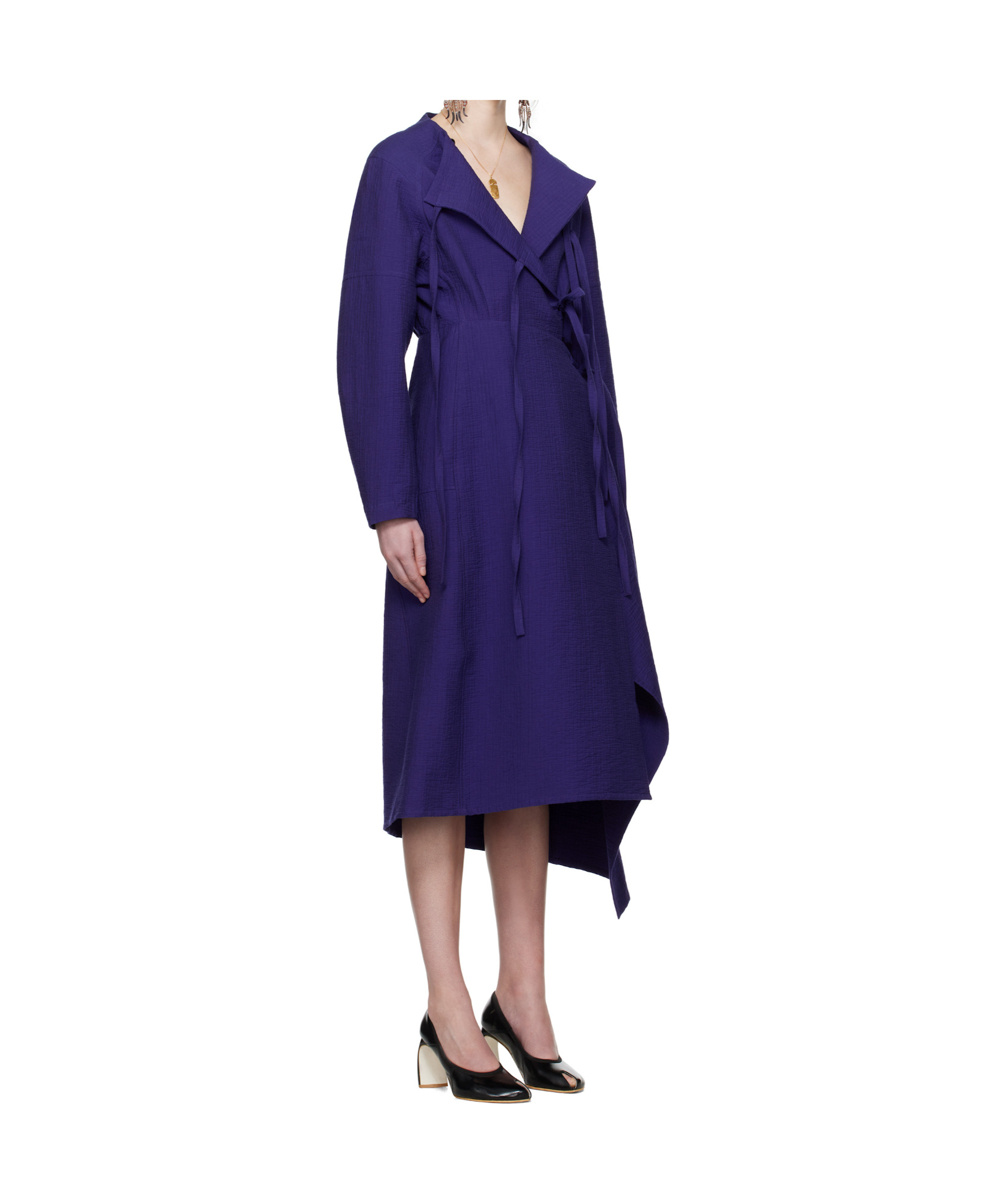 Tory Burch Purple Cotton Wrap Midi Dress