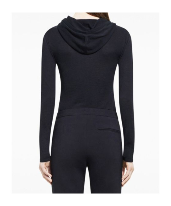 Courrèges Hooded Knitted Top In Black