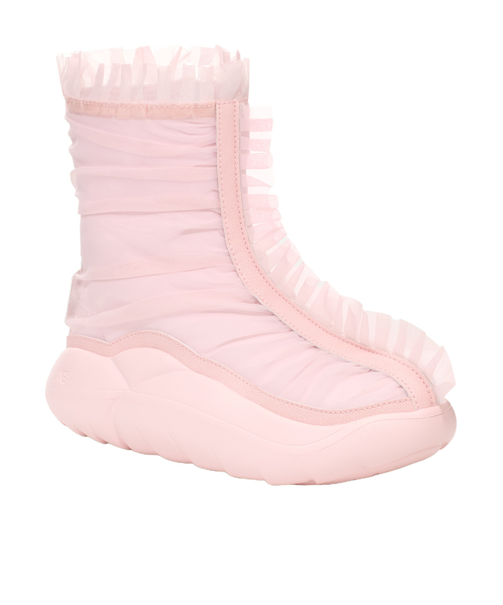 Ugg Frilly Ankle Boots In Pink